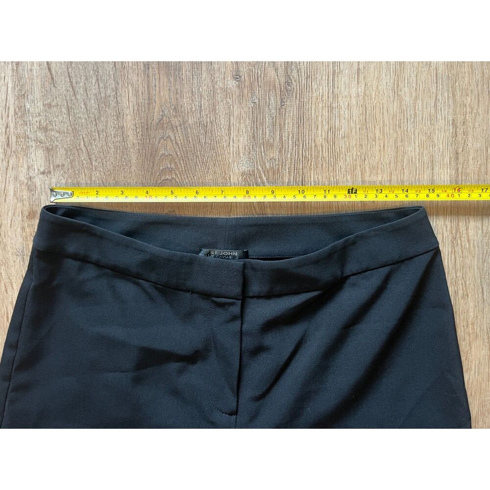 St. John Caviar Black Wide Leg Pants Trousers Women's Size 8 - Picture 5 of 9